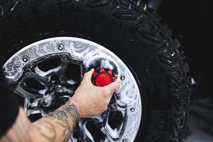 Detail Factory - Curveball XL Synthetic Brush - Ultra Soft Bristles, Comes with Storage Rack, Covers Large Area Inside or Outside Vehicles - Octane Underglow