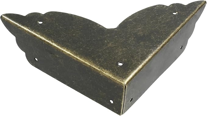 Bivethoi 12 Packs Bronze Box Corner Protectors, Edge Cover Safety Guard Furniture Decorative Metal Table Corner (2.76" x 0.79")