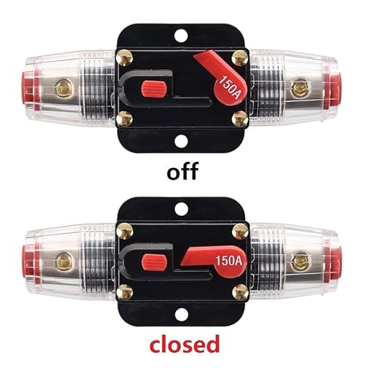 150 Amp Circuit Breaker Manual Reset Inline Fuse Inverter for Car Marine Trolling Motors Boat ATV Audio Solar Inverter System Protection 12V-24V DC 150 Amp