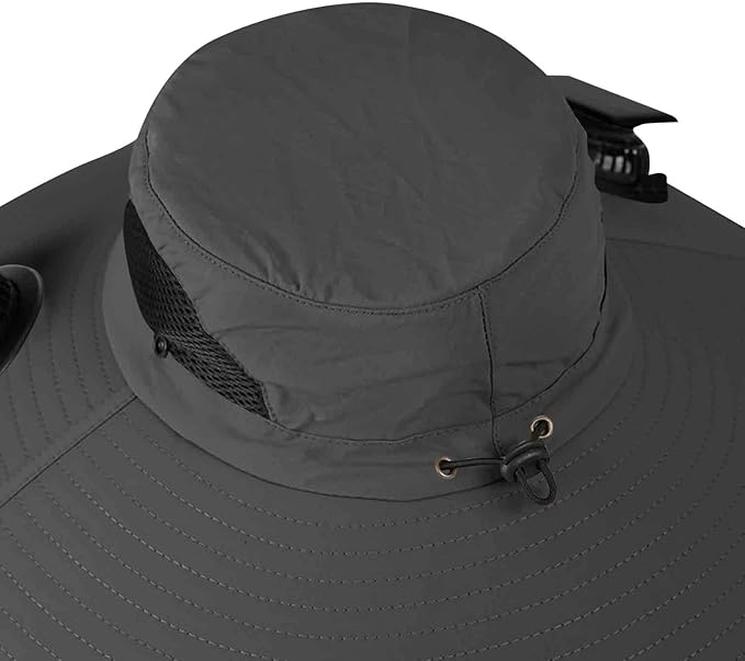 Solar Fan Hats for Men Women Wide Brim Sun Hat with 2 Fan Outdoor Solar Power Fishing Hat Sun Protection Summer Hats
