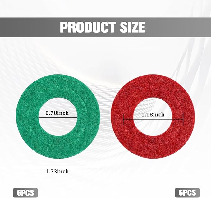 12PCS Car Battery Terminal Protector, Fiber Felt Vehicle Battery Terminal Corrosion Prevention Washer, Anti-Corrosion Batteries Shim Cleaner Kit, Universal for Most Vehicles (Red/Green)
