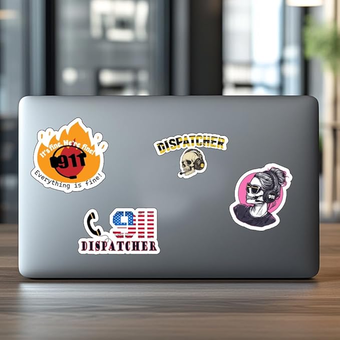 1step2dream Funny 911 Sticker for Dispatcher, Cute and Humor Emergency Decals for Women, Gift for 911 Dispatcher | for Decorating Phone Laptop Water Bottle
