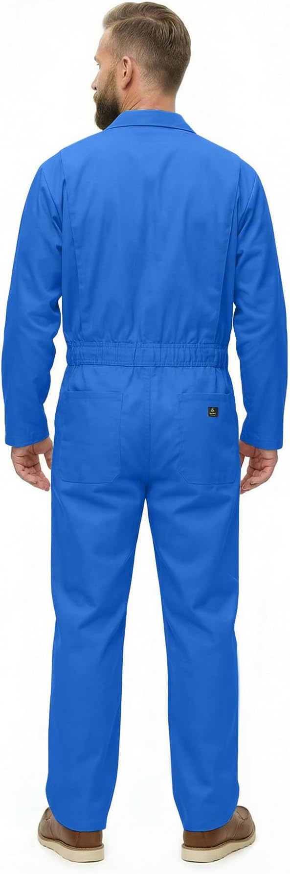 Natural Uniforms Mens Long Sleeve Zip Up Twill Coverall, Stain and Wrinkle Resistant