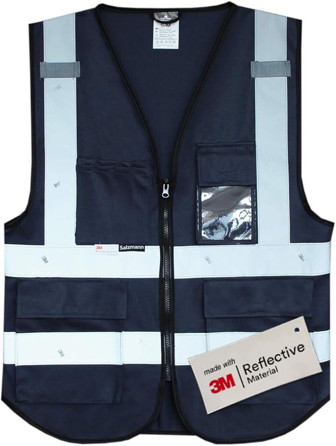 Salzmann Multi-Pocket Working Vest - Reflective Vest - Made with 3M Reflective Material