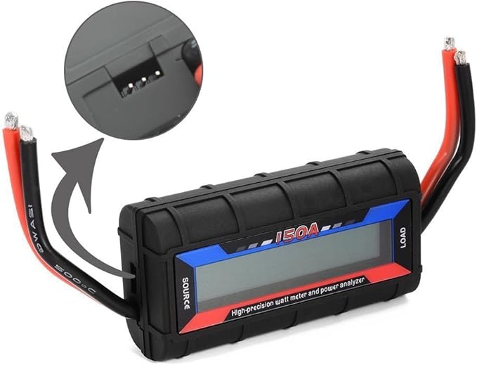 RGBZONE 150 Amps Power Analyzer, High Precision RC Watt Meter with Digital LCD Screen for RC, Battery, Solar, Wind Power