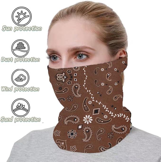 Neck Gaiter Face Cover Bandana Mask Scarf, Breathable Sun& Dust-proof for Cycling Running Fishing Hiking