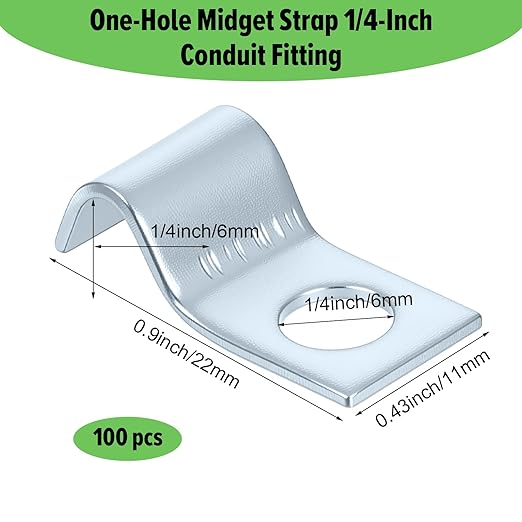 100 Pcs Outdoor Cable Clips, 1/4 Inch Cord Clips Stainless Steel Conduit Clamp Zinc Plated Wire Clamps Agricultural Fence Clamps Wall Cables Clip for Wire Installation, Tube Management, Cable Fastener