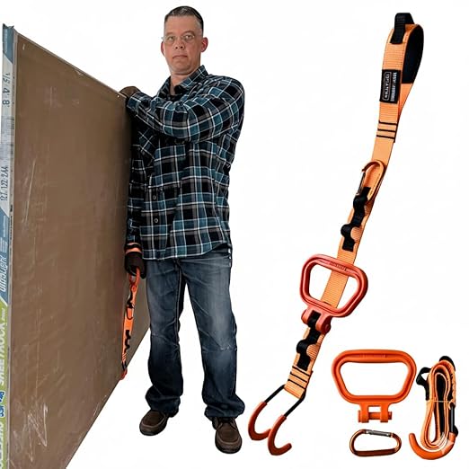 Multus Max Mover Panel Lift – Heavy Duty Plywood, Sheetrock & Drywall Carrier | Ergonomic Handle Strap System for Easier Lifting & Moving Panels