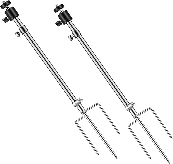 Game & Trail Camera Mount, Trail Camera Stand Mounts, 360 Degree Adjustable Universal Screw Connection 1/4''-20 (6mm), for Night Fishing Lights, Solar Panels, etc. (2 Pack)