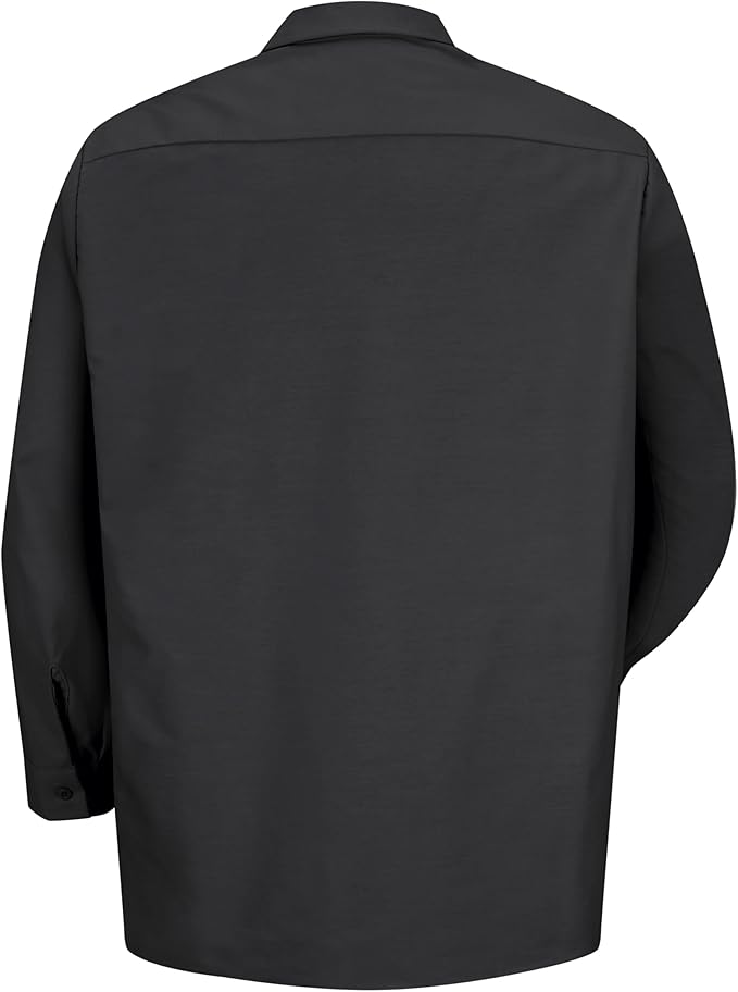 Red Kap Men's Long Sleeve Industrial Work Shirt | Moisture Wicking Button Up, Wrinkle Resistance Fights Fading & Stains