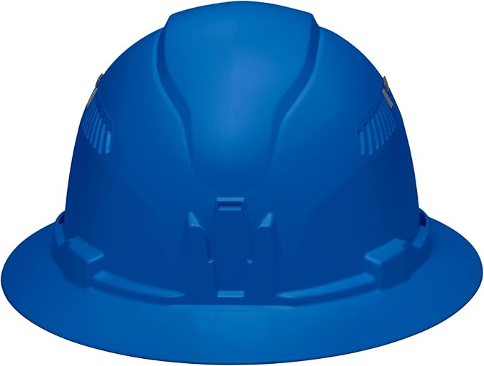 Klein Tools 60871BR Hard Hat, Vented, Full Brim Style, Padded, Self-Wicking Odor-Resistant Sweatband, Blue