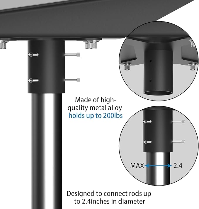 Starlink Flat High Performance Pipe Adapter, TuoBak's Starlink Flat High Performance Pole Mount Kit,Starlink Flat High Performance Roof Mounting Kit