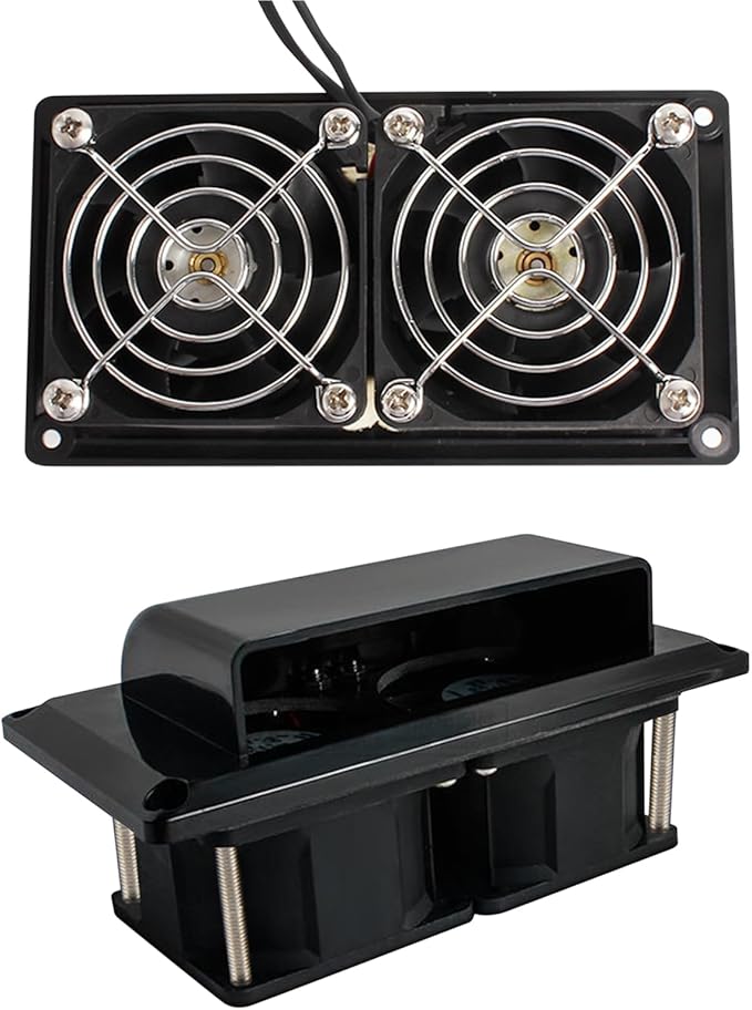 Flylin 12V RV Side Vent Fan, Air Vent Ventilation Fan with Mounting Screws Plastic Exhaust Fan for RV Motorhome Caravan Camper Boat Marine Yacht (Black)