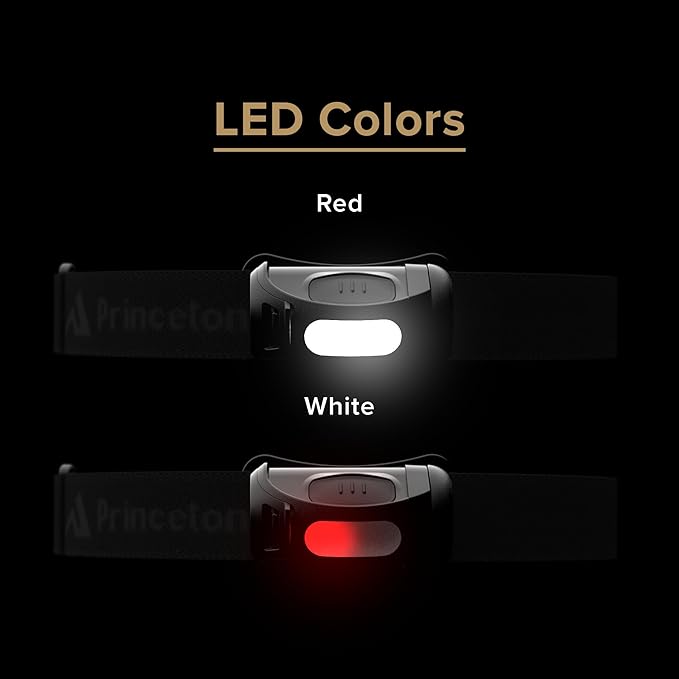 Princeton Tec FRED Tactical LED Headlamp Rugged Reliable Lighting with Multiple Brightness Levels Red and White LEDs Hands Free Compact Design Ideal for Field, Utility Work and Professional Use