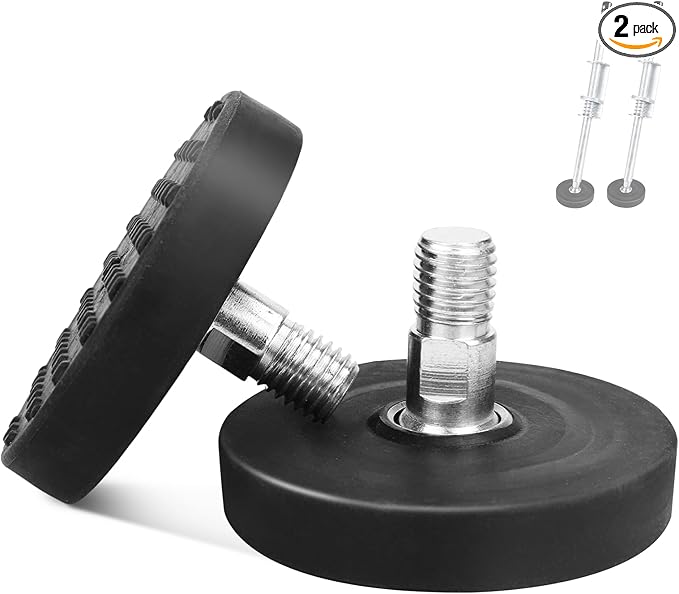 Ladder Leveler Rubber Feet for Type I,II and IA Extensions, Replacement Rubber Feet fit for Ladder Stabilizer Legs with Anti-Slip Threaded (1 Pair)