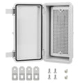 Junction Box ABS Plastic IP65 Waterproof Dustproof Universal Electrical Enclosure Hinged Shell Outdoor and Indoor Usage Project Box, 7.9"x 3.9"x 2.7"(200x100x70mm), Grey