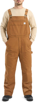 HISEA Insulated Bib Overalls for Men, Winter Water Resistant Duck Canvas Overall, Loose Fit Utility Workwear for Cold Weather