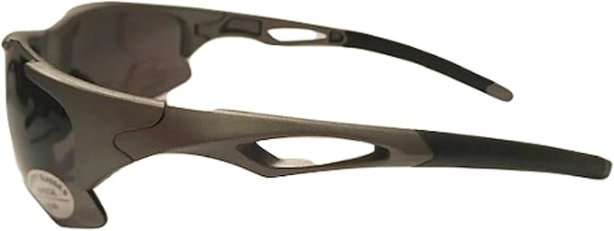 The Jackson Bifocal Safety Reading Sunglasses, Silver/Smoke Lens + 3.00