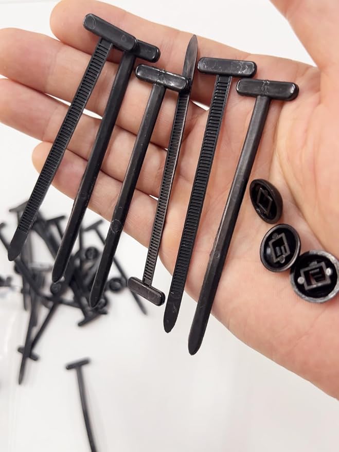 20PCS Nylon Universal Cable Tie Buckle, Heavy Duty Self Locking Nylon Zip Ties, Plastic Cable Ties Tool Fasteners Car Body, UV Resistant Black Zipties for Car Daily Repair