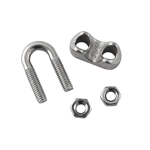 HSTECH 16PCS 3/16 Inch M4 304 Stainless Steel Wire Rope Cable Clip Clamp, Used for Anything That Involves Cable Clips: Rigging, Temporary Guardrail Systems, Securing Loads, Hanging Banners Or Flags