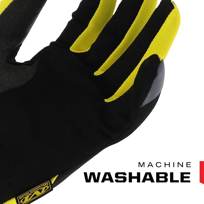 Mechanix Wear: FastFit Work Glove with Elastic Cuff for Secure Fit, Performance Gloves for Multi-Purpose Use, Touchscreen Capable Safety Gloves for Men (Yellow, Small)