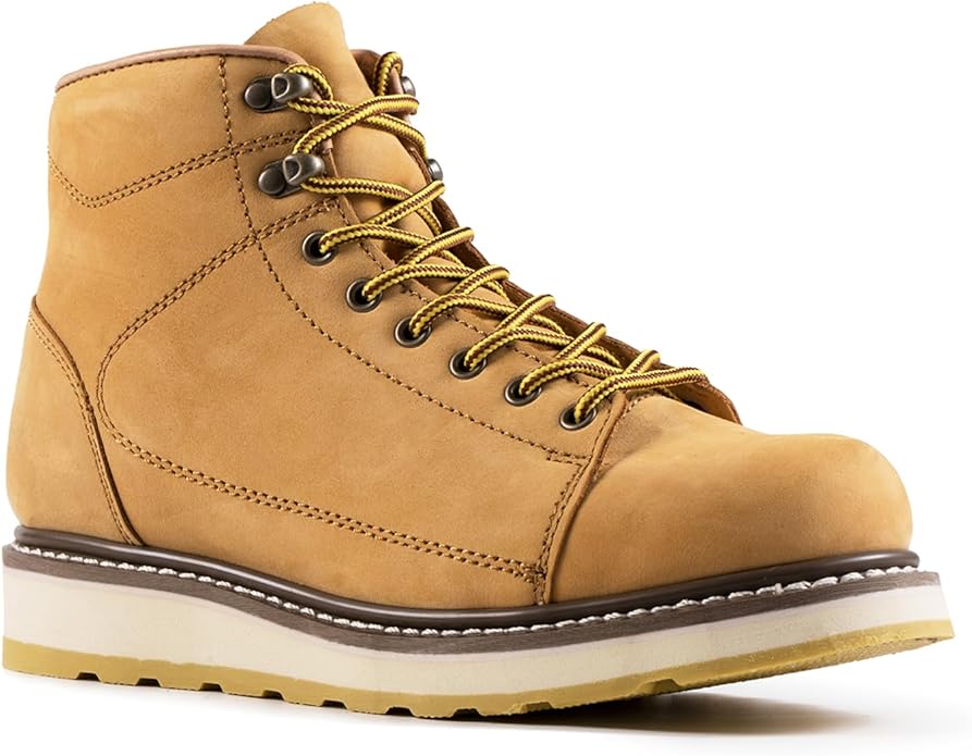 Men's SureTrack 6" Leather Soft Toe Work Boots for Men, Wedge Slip-Resistant, Durable Men's Work Boots, EH 84893