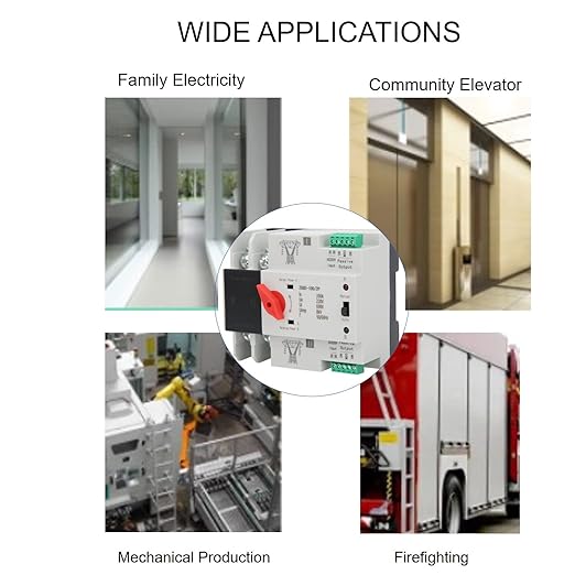 Power Automatic Transfer Switch, 100 amp Manual Transfer Switch 2P Automatic Transfer Switch Back up Generator Transfer Switch Home Transfer Switch 220V 100A