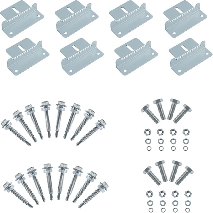 JJN Solar Panel Mount Z Brackets, 2 Sets 8 Units Solar Panel Mounting Brackets, Lightweight Aluminum Corrosion-Free Mounts for RVs Boats Trailers Yachts and Other Off Gird System Installation
