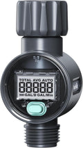 RAINPOINT Water Flow Meter, ±5% Accuracy, Measure Consumption and Flow Rate up to 9999.9 Gallon/Liter, Water Meter for RV, Garden Hose, Pool, Lawn Sprinkler & Nozzle Sprayer