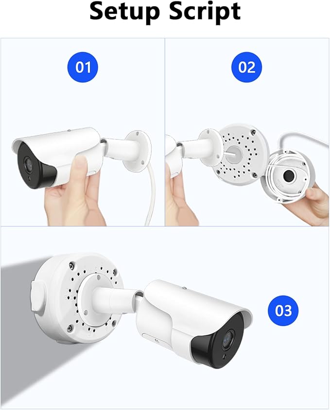 【Only Compatible with Bullet Cameras】 Universal Bullet Security Camera Mount Bracket Hide Cable, Metal Electric Enclosure, Waterproof Outdoor Camera Cover, Base Junction Box for CCTV Cams (8 Pack)