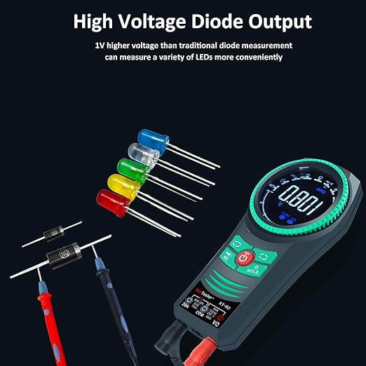 Xin Tester Digital AC DC Professional Multimeter Tester, TRMS 6000 Counts Rotary Dial Electrical Automotive Autoranging DMM 1000V NCV Volt Ohm Amp Meter, Capacitance Temperature Diode XT-R2