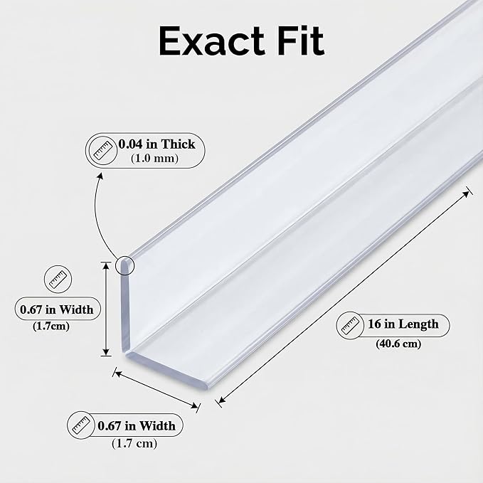 Clear Corner Protectors –Mini Self-Adhesive Baby Proofing Safety Bumpers for Walls, Furniture, Cabinets & Desks – Freely Spliced to Meet Your Needs (10PCS, 1.7x40.6cm/0.67x16in)