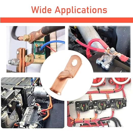 25pcs 4/0 AWG-5/16(M8) Battery Lugs,Ring Terminals,Terminal Connectors,Heavy Duty Cable Lugs,4/0 Gauge Copper Ring Terminals Battery Cable Ends