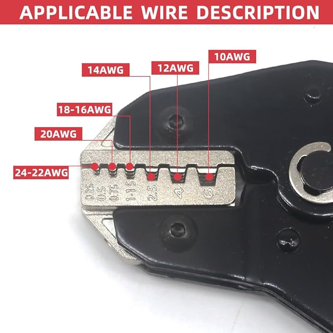 SN-06WF Ferrule Crimping Tool,24-10 AWG Sleeves Ferrule Ratchet Wire Crimping Tool,End-Sleeve Terminals Crimper