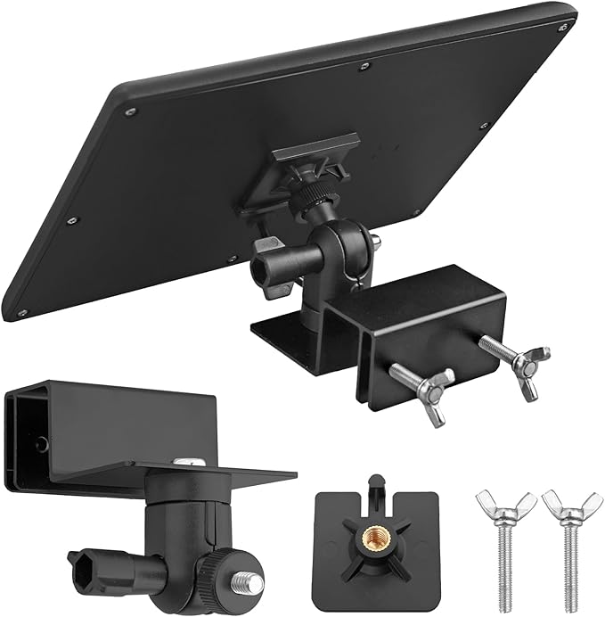 Anbte 1PCS Adjustable Gutter Mount for Ring Solar Panels & Security Cameras, Aluminum Solar Bracket with Standard 1/4 inch-20 Threaded Bracket, Weatherproof, Outdoor Wall Mounting Accessories, Black