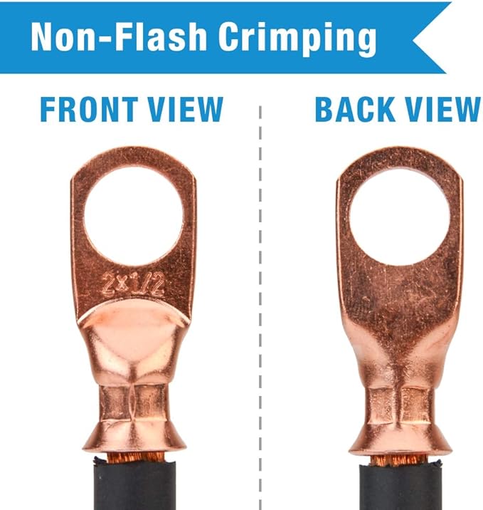 iCrimp Heavy Duty Copper Lug Crimping Tool, for AWG 8,6,4,2,1 Gauge Battery Cable Ring Terminal Ends with Built-in Cable Cutter
