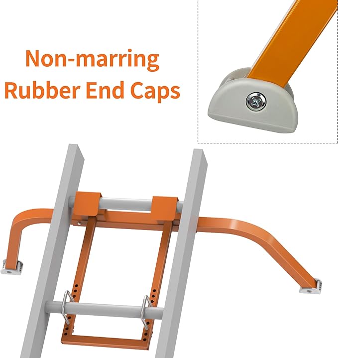 Ladder Stabilizer,Extended Ladder Stabilizer Accessory for Roof Gutter＆Wall,Ladder Stand-Off 450 lbs Heavy Duty Steel Wing Span/Wall Ladder Standoff with Non-Slip Rubber Bottom Pad