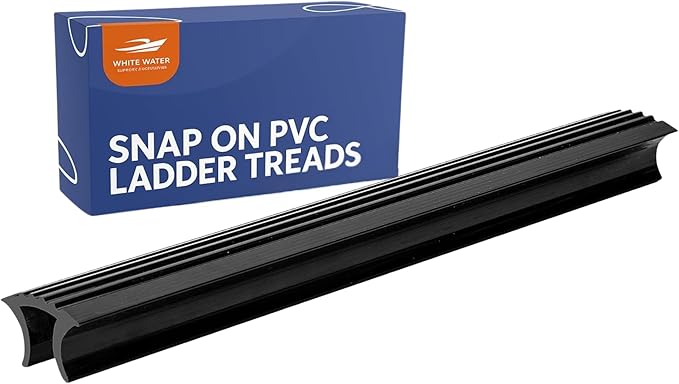 White Water - 1 Pack Snap-in PVC Boarding Ladder Tread | Non-Slip Marine Boarding Steps | Durable UV & Saltwater Resistant Boat Ladder Inserts | Secure Footing for Boats, & Docks | Easy Install (1)