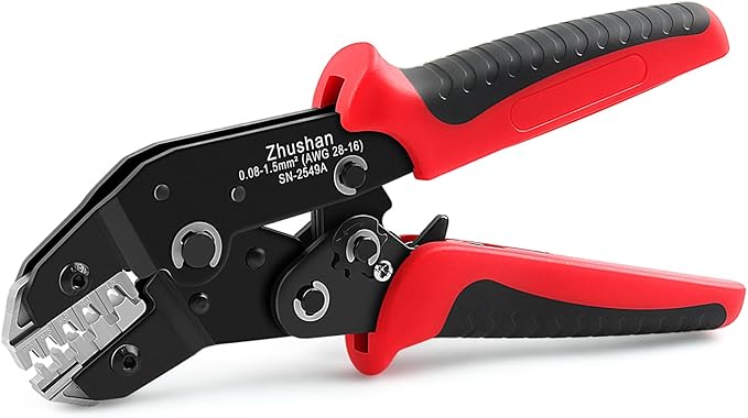 Zhushan SN-2549A Molex & JST Crimper for AWG 28-16 (0.08-1.5mm²) – Precision Tool for JST, Molex, and Dupont Terminals