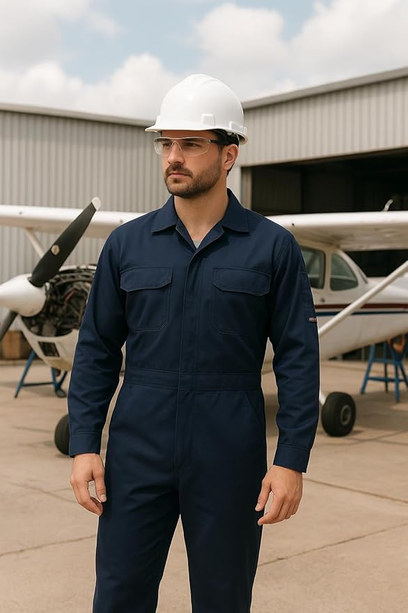 Just In Trend Classic Safety Work Coverall - Long Sleeve - 100% Cotton - 7 oz