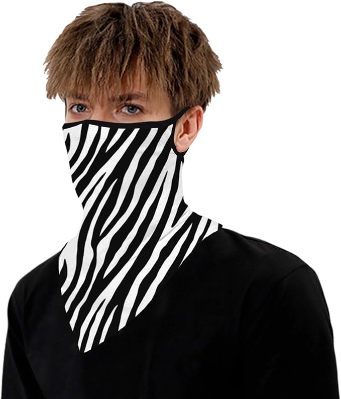 YAYOUREL Neck Gaiter Face Mask Bandanas for Men Women UV Face Scarf Cover Ear Loop Hole Facemask for Fishing Running Cycling