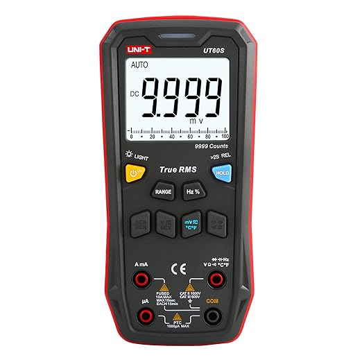 UNI-T Digital Multimeter Smart,UT60S True RMS,9999 Counts 1000V AC DC Voltmeter Ammeter Capacitor Temperature,Fully Automatic Anti-Burn Intelligent Multimeter Tester