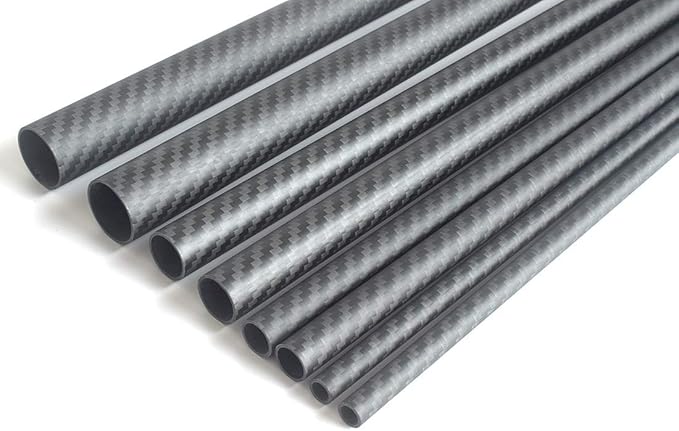 2pcs Carbon Fiber Tube 20mmx18mmx420mm 3K roll Wrapped Twill Matte Finish