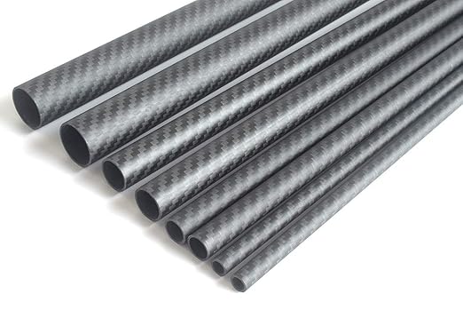 2pcs Carbon Fiber Tube 6x4x500MM 3K Roll Wrapped Twill Matte Finish