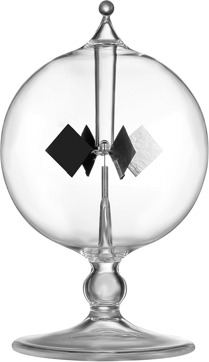 Crookes Radiometer Solar Power Spinning Vanes Glass Windmill for Party Home Decoration Gift