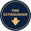 Signs ByLITA Circle Fire Extinguisher Sign (Navy Blue/Gold) - Large
