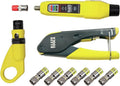 Klein Tools VDV002-818 Coax Install and Test Kit with Crimp Tool, Includes Tester, Stripper and Universal F Connectors