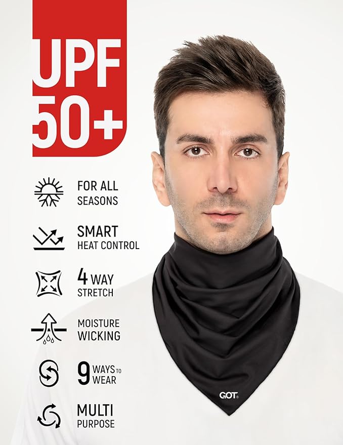 GOT Sports UPF 50+ Cooling Bandana for Men & Women - Thermoregulation, Moisture-Wicking, Sun Protection Bandana Neck Wraps