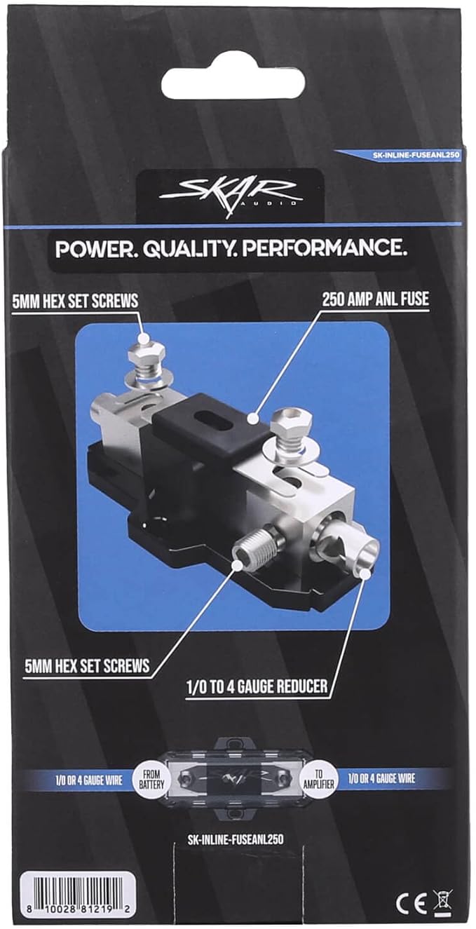 Skar Audio 1/0 or 4 Gauge in-line ANL Fuse Holder with 250 Amp Fuse