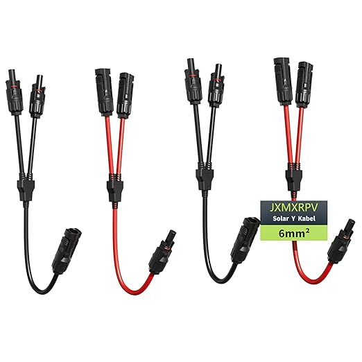 2 Pair Solar Connectors for 2 Solar Panels,Tool-Free Solar Panels Connectors 10awg, Waterproof Solar Panel Splitter, 1 to 2 Y T Branch Parallel Adapter for Solar Cable Extension
